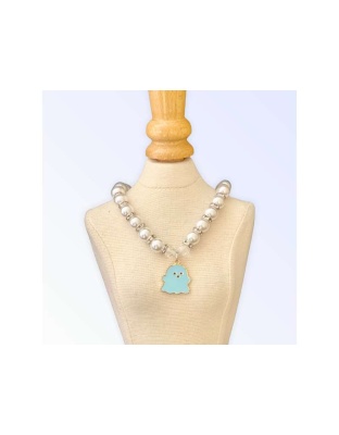 BLUE - My Fa-BOO-Lous Pearl Ghost Necklace - Small