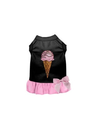 BLACK WITH PINK BOTTOM - My Favorite Chewy Vuitton Ice Cream Dress - Small