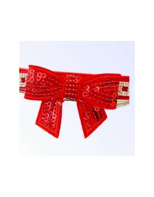 RED BOW - My Glam Holiday Bow Collar - Small