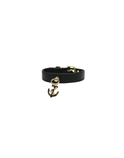 BLACK - Nautical Dog Charm Collar - 10"