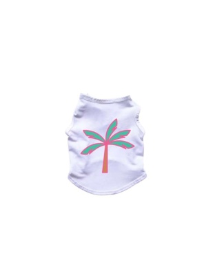 WHITE - Palm Tree Tank Top - X Large
