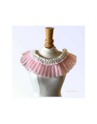 PINK - Pearl Neck Ruff - Large