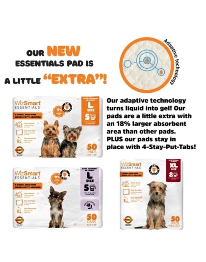 White - WizSmart Essentials Pads Charcoal  - XL
