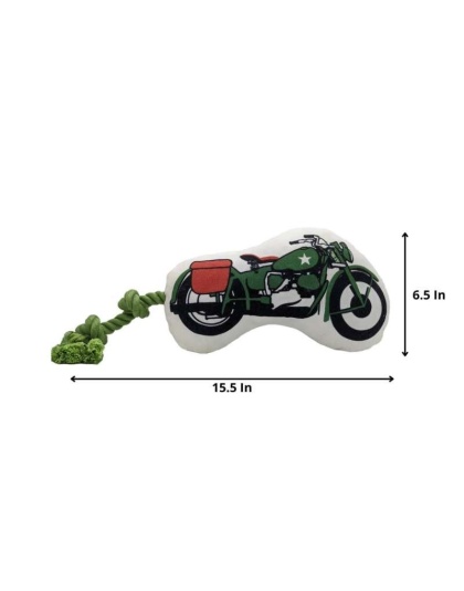 Military Motorcycle Plush Dog Toy