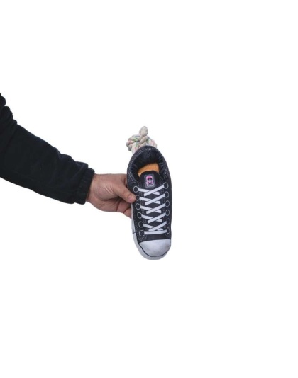 Squeaking Comfort Plush Sneaker Dog Toy - Black