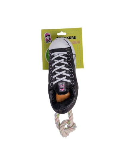 Squeaking Comfort Plush Sneaker Dog Toy - Black