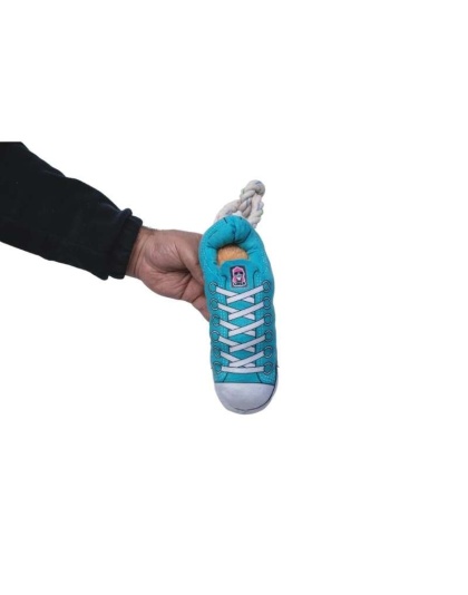 Squeaking Comfort Plush Sneaker Dog Toy - Blue