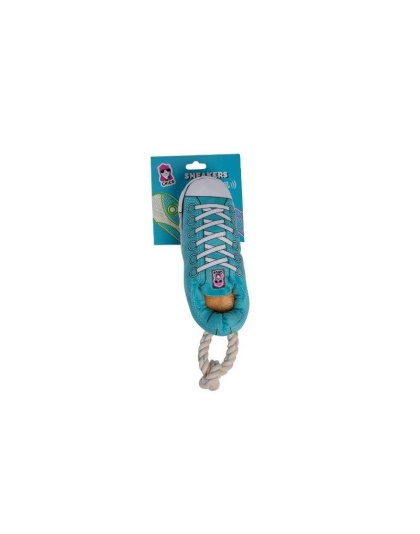 Squeaking Comfort Plush Sneaker Dog Toy - Blue
