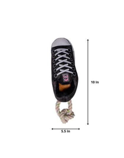 Squeaking Comfort Plush Sneaker Dog Toy - Black