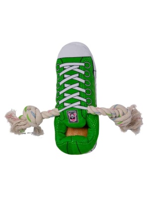 Squeaking Comfort Plush Sneaker Dog Toy - Green