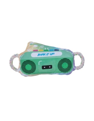 BoomBox Crinkle and Squeaky Plush Dog Toy