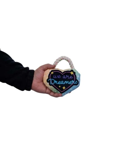 Heart Crinkle and Squeaky Plush Dog Toy
