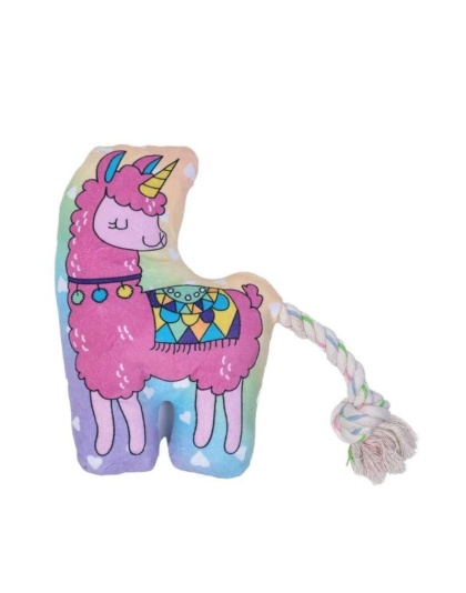 Llama Crinkle and Squeaky Plush Dog Toy