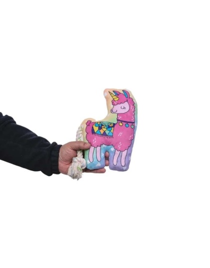 Llama Crinkle and Squeaky Plush Dog Toy