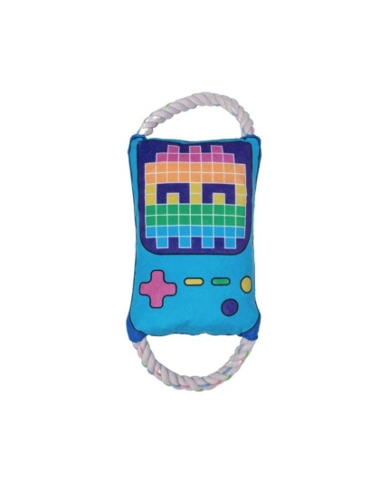 Retro Gamer Crinkle and Squeaky Plush Dog Toy