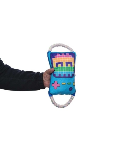 Retro Gamer Crinkle and Squeaky Plush Dog Toy