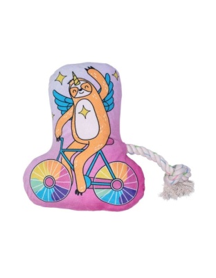 Slow Biker Crinkle and Squeaky Plush Toy