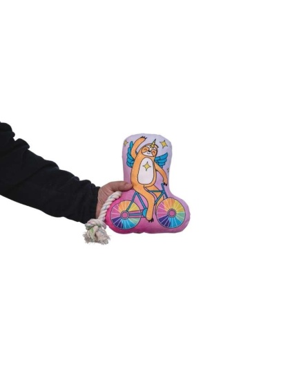 Slow Biker Crinkle and Squeaky Plush Toy