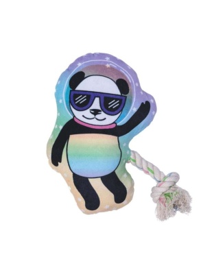Space Panda Crinkle and Squeaky Plush Dog Toy
