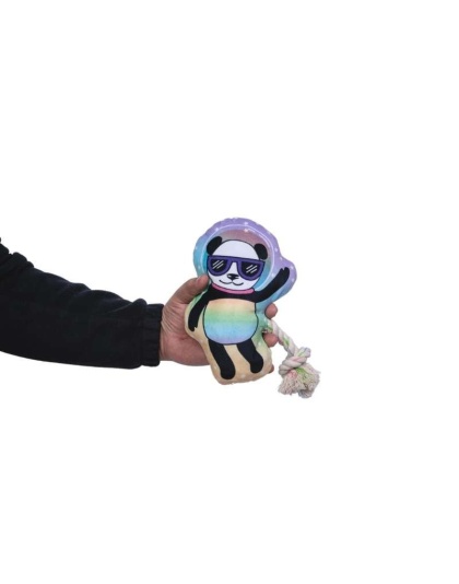 Space Panda Crinkle and Squeaky Plush Dog Toy