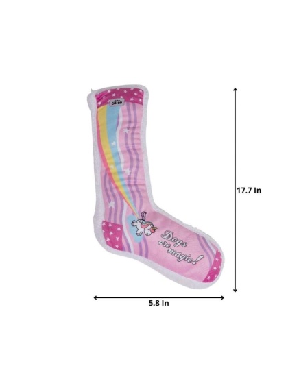 Squeaking Unicorn Comfort Plush Sock Dog Toy