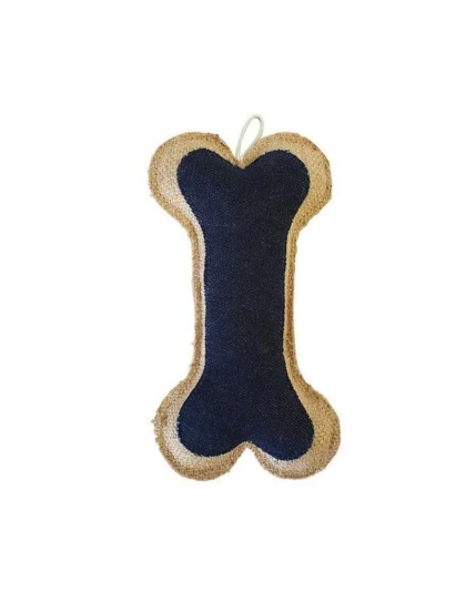 Leather Jute Bone Pillow Toy