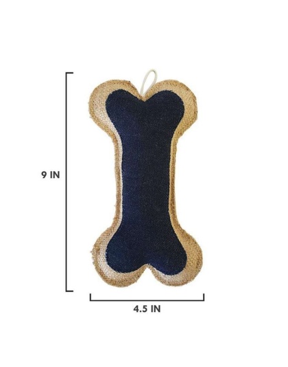 Leather Jute Bone Pillow Toy