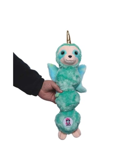 Mint Sloth Skinny Squeaking Plush Dog Toy