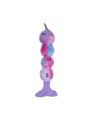 Tie Dye Narwal Skinny Squeaking Plush Dog Toy