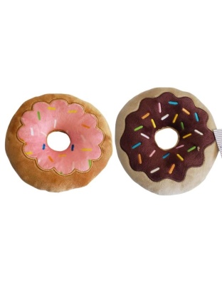 Chocolate & Strawberry - Interactive Donut Plush Dog Toy Set