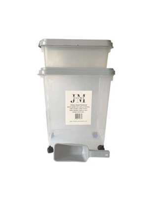 Stackable 3-Piece Plastic Dog Food Container/Organizer Set