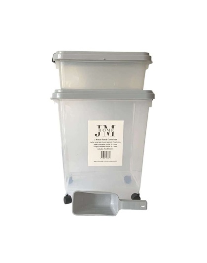Stackable 3-Piece Plastic Dog Food Container/Organizer Set