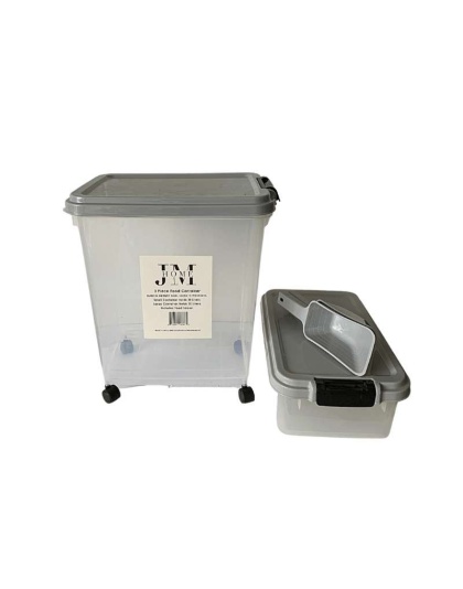 Stackable 3-Piece Plastic Dog Food Container/Organizer Set