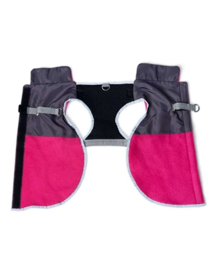 Fuschia - 2-in-1 Travel Dog Vest With Built In Harness - Small