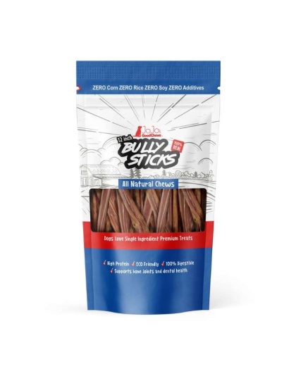 All-Natural Beef Bully Stick Dog Treats - 12" Standard