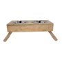 Natural - Eco-Friendly Elevated Dog Wood Feeder  - Medium