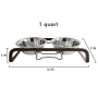 Rustic Dog Bone Feeder with 2 Stainless Steel Dog Bowls - 1 Quart