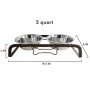Rustic Dog Bone Feeder with 2 Stainless Steel Dog Bowls - 1 Quart