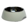 White Swan - Twill Round Melamine Stainless Steel Dog Bowl  - Medium (12 oz)