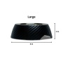 Black - Twill Round Melamine Stainless Steel Dog Bowl  - Large (24 oz)