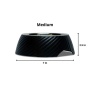 Black - Twill Round Melamine Stainless Steel Dog Bowl  - Medium (12 oz)