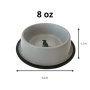 Non Skid Cool Gray Bowl with Teal Dog Design - 8 oz
