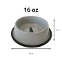 Non Skid Cool Gray Bowl with Teal Dog Design - 8 oz
