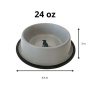 Non Skid Cool Gray Bowl with Teal Dog Design - 8 oz