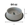 Non Skid Cool Gray Bowl with Teal Dog Design - 8 oz