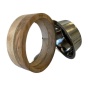 Stainless Steel Dog Bowl with Cylindrical Mango Wood Holder - 2 Quarts