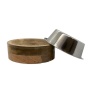 Stainless Steel Dog Bowl with Cylindrical Mango Wood Holder - 2 Quarts