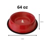 Non Skid Red Bowl With White Dog Design - 64 oz