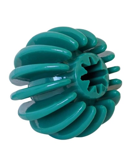 Interactive Ribbed Dog Treat Ball
