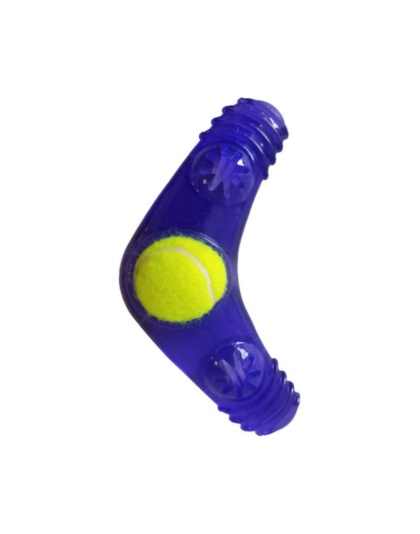 Boomerang, 3-Bone Squeaker, Orange Squeaker - Tennis Ball Dog Toy Variety Pack